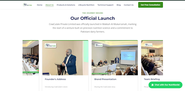CowCulate: B2B AgriTech Website & CRM project screenshot